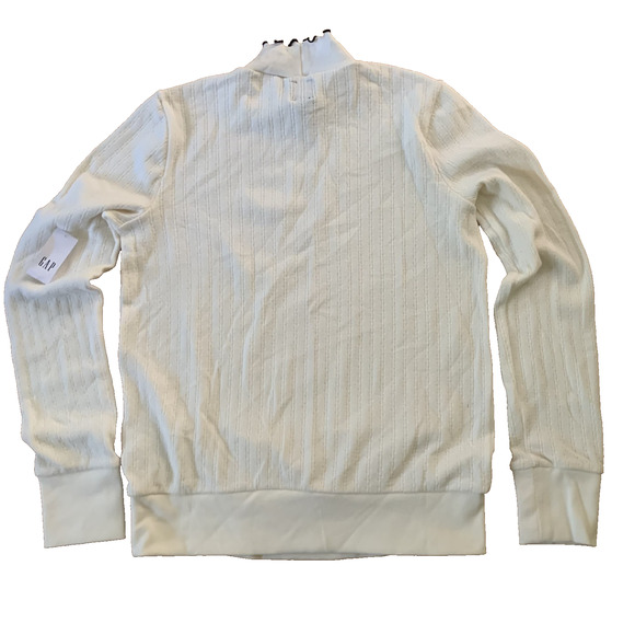 NWT GAP WOMEN'S PONTELLE KNIT MOCK NECK BANDED BOTTOM ANTIQUE WHITE SWEATER XS - Picture 5 of 7